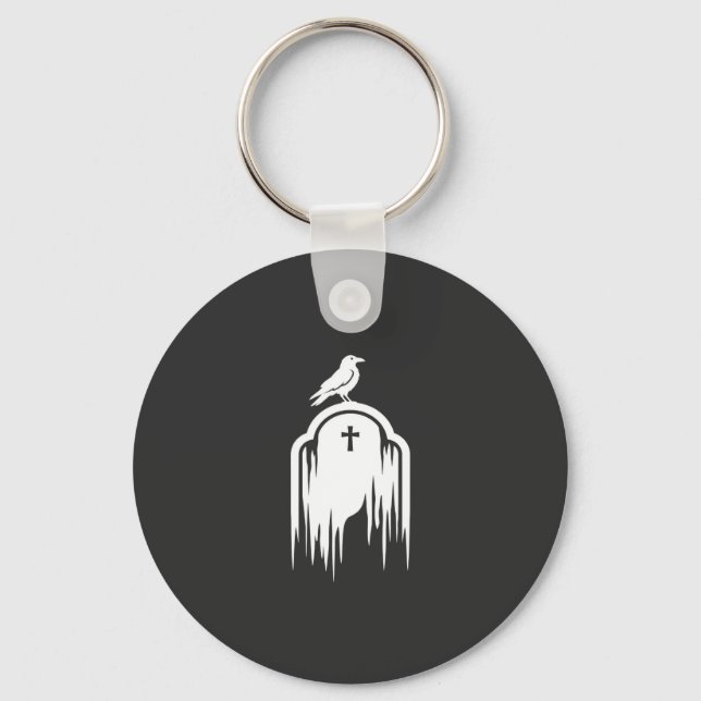 Porte-clés Conception de silhouette de tombe de corbeau Hallo (Recto)