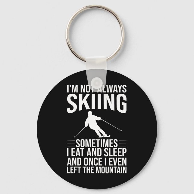 Porte-clés Conception de ski drôle pour hommes femmes planche (Recto)
