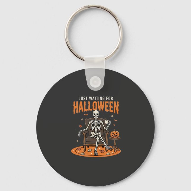 Porte-clés Conception de squelette pour Halloween en attendan (Recto)