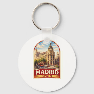 Porte-clés Conception de style d'affiche de voyage vintage Ma