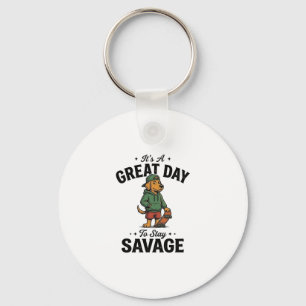 Porte-clés Conception de T-Shirt avec Gravure Vintage Savage