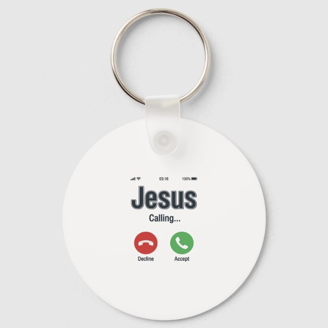 Porte-clés Conception de t-shirt chrétien Jésus appelant l'éc (Recto)