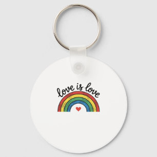 Porte-clés Conception de t-shirt cœur arc-en-ciel vintage Lov