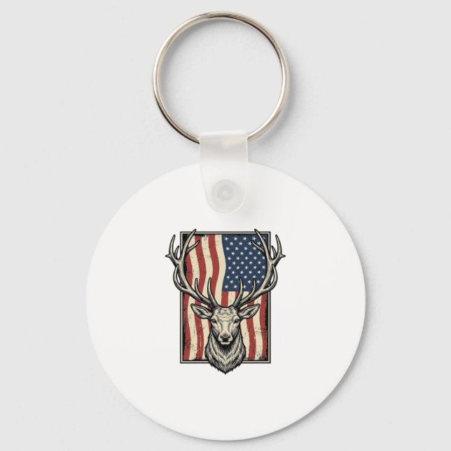 Porte-clés Conception de T-shirt de chasse de drapeau américa (Recto)