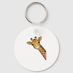 Porte-clés Conception de T-shirt de girafe qui regarde discrè