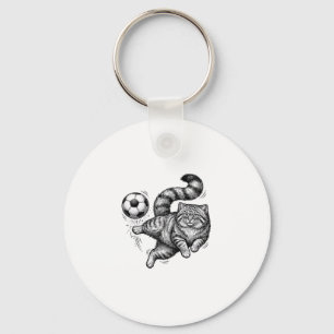 Porte-clés Conception de T-shirt de kick de foot de chat de g