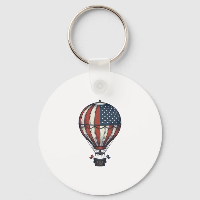 Porte-clés Conception de T-shirt de montgolfière patriotique  (Recto)