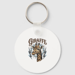 Porte-clés Conception de T-Shirt Foudre Girafe Gravée Vintage
