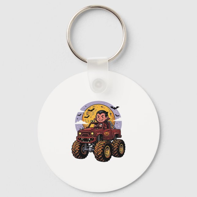 Porte-clés Conception de T-shirt Halloween de camion monstre  (Recto)