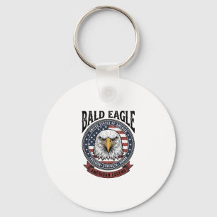 Porte-clés Conception de T-Shirt Patriotique Aigle Chauve Vin