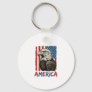 Porte-clés Conception de T-shirt patriotique Vintage Eagle Am