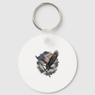 Porte-clés Conception de T-shirt patriotique Vintage Eagle Fl