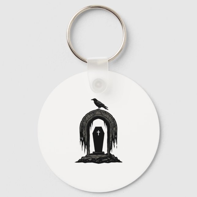 Porte-clés Conception de T-shirt silhouette de tombe de cimet (Recto)