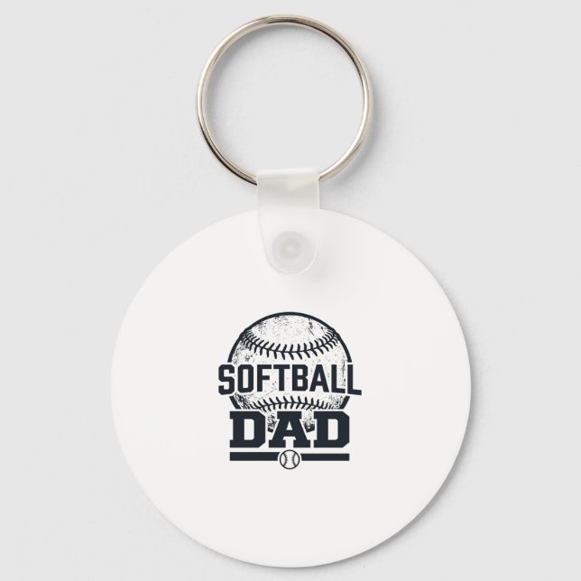 Porte-clés Conception de T-Shirt Vectoriel Papa Softball Vint (Recto)