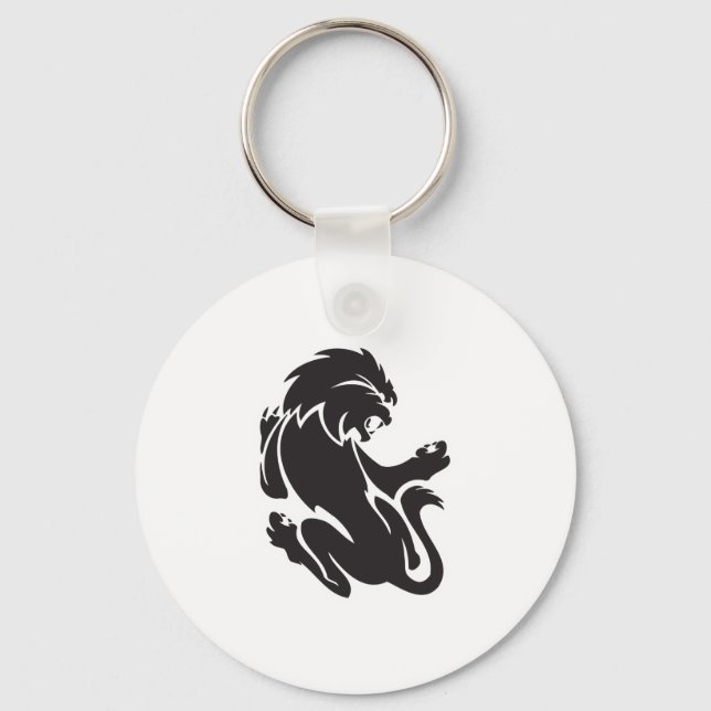Porte-clés Conception de tatouage tribal de lion (Recto)