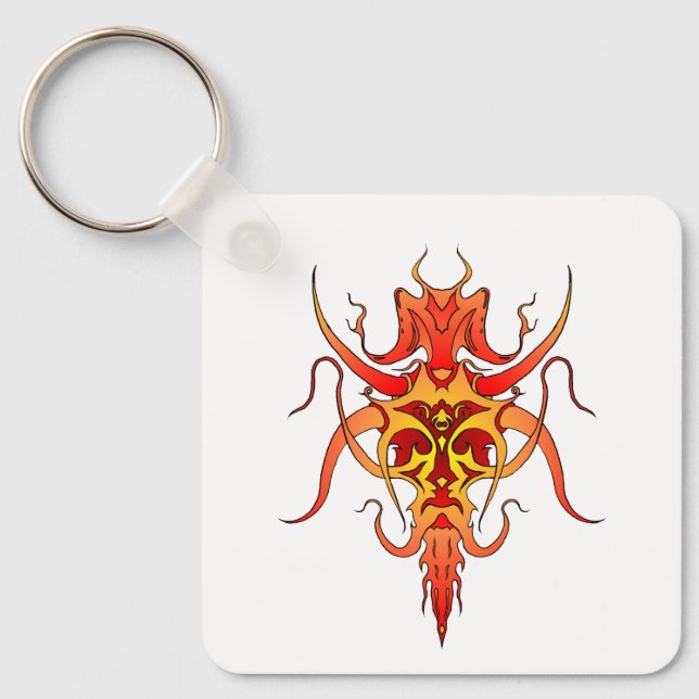 Porte-clés Conception de tatouage tribal démoniaque (Recto)