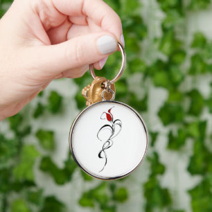 Porte-clés Conception de tatouage Tribal Rose Rouge