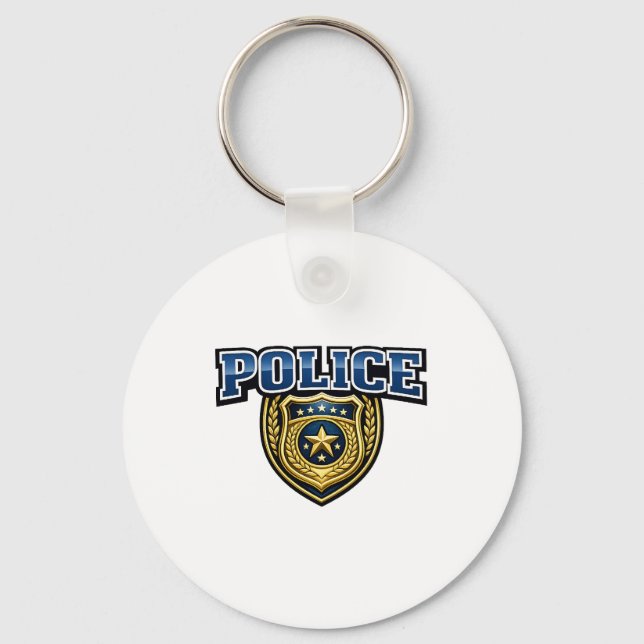 Porte-clés Conception de texte gras pour badge de police (Recto)