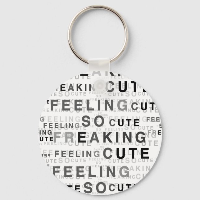 Porte-clés Conception de texte mignon et déroutante (Recto)
