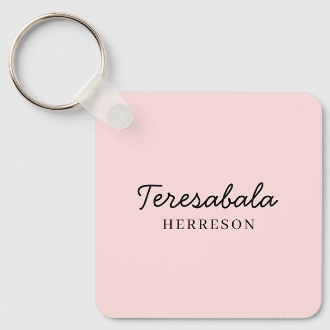 Porte-clés Conception de texte moderne rose pour demoiselles  (Recto)