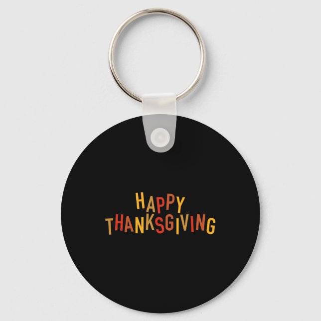 Porte-clés Conception de Thanksgiving joyeuse adorable couleu (Recto)