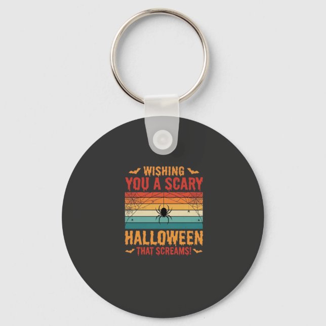 Porte-clés Conception de toile d'araignée d'Halloween effraya (Recto)