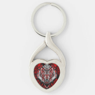 Porte-clés Conception de totem tribal Haida de loup