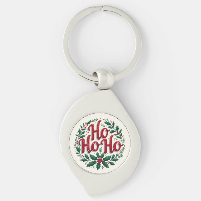 Porte-clés Conception de typographie de couronne de Noël Ho H (Devant)