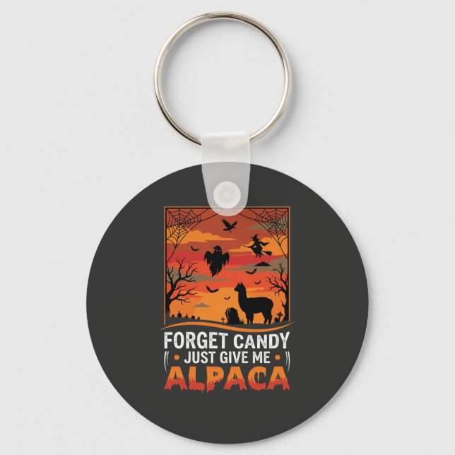 Porte-clés Conception de vecteur d'Alpaca d'Halloween oublie  (Recto)