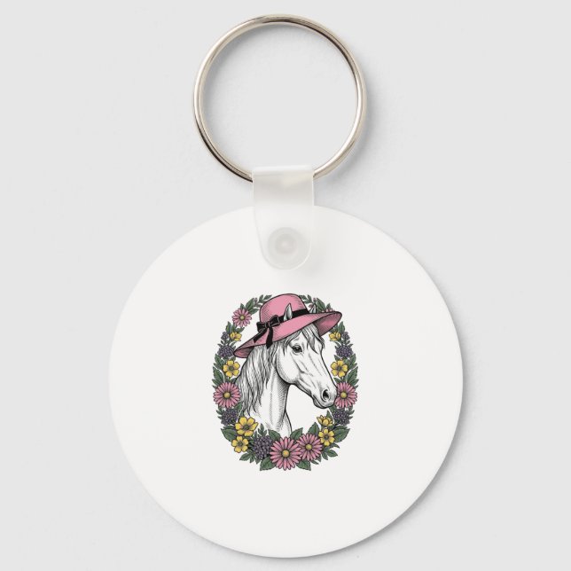 Porte-clés Conception de vecteur d'art de portrait de cheval  (Recto)