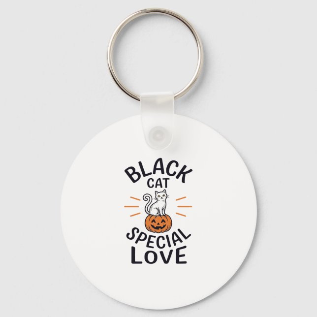Porte-clés Conception de vecteur de chat noir spécial amour H (Recto)