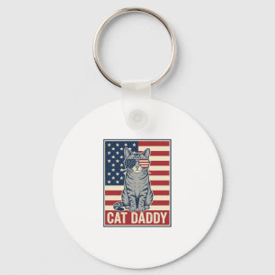 Porte-clés Conception de vecteur de chat patriotique Cat Dadd