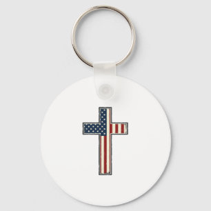 Porte-clés Conception de vecteur de croix patriotique en détr