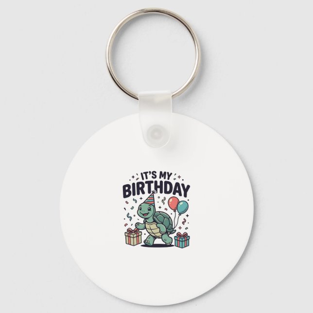Porte-clés Conception de vecteur de fête de tortue d'annivers (Recto)