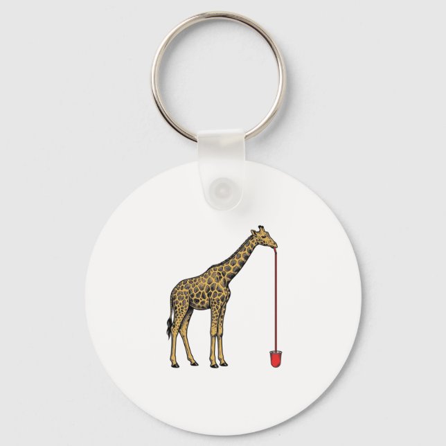 Porte-clés Conception de vecteur de paille à boire de girafe  (Recto)