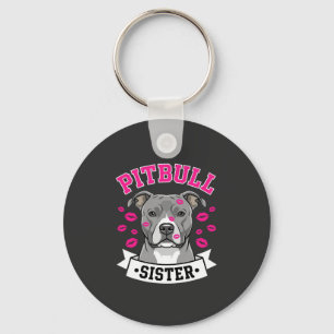 Porte-clés Conception de vecteur de sœur de Pitbull amoureuse