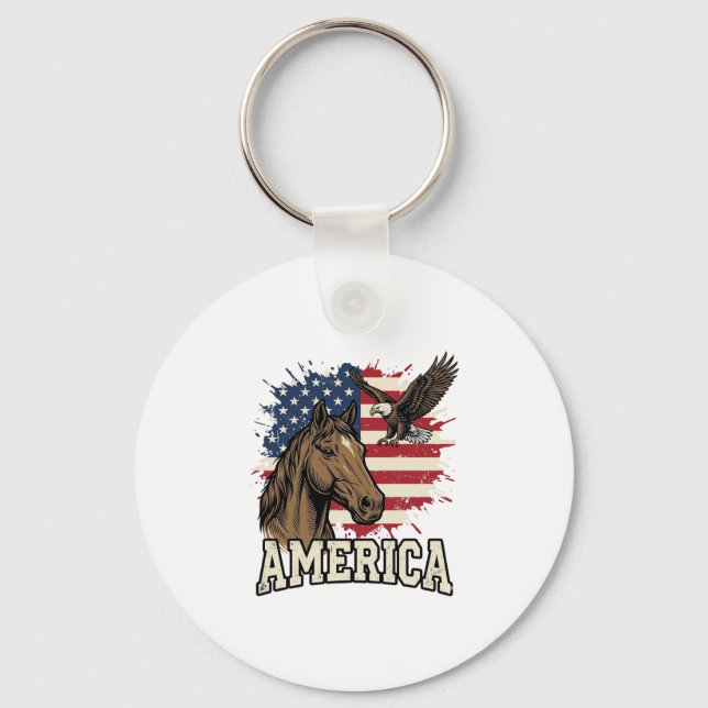 Porte-clés Conception de vecteur patriotique de l'aigle de ch (Recto)