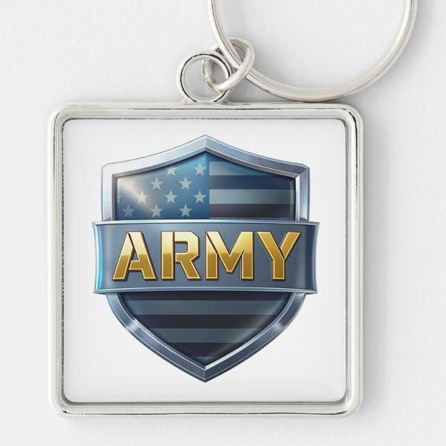 Porte-clés Conception d'emblème de l'ARMÉE (Devant)