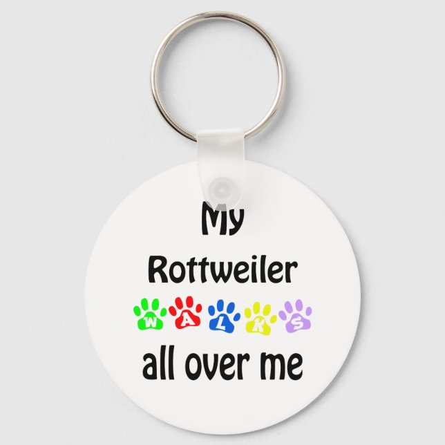 Porte-clés Conception des marches Rottweiler (Recto)