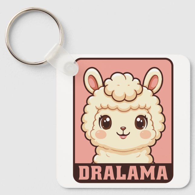 Porte-clés Conception d'illustration de lama mignon (Recto)