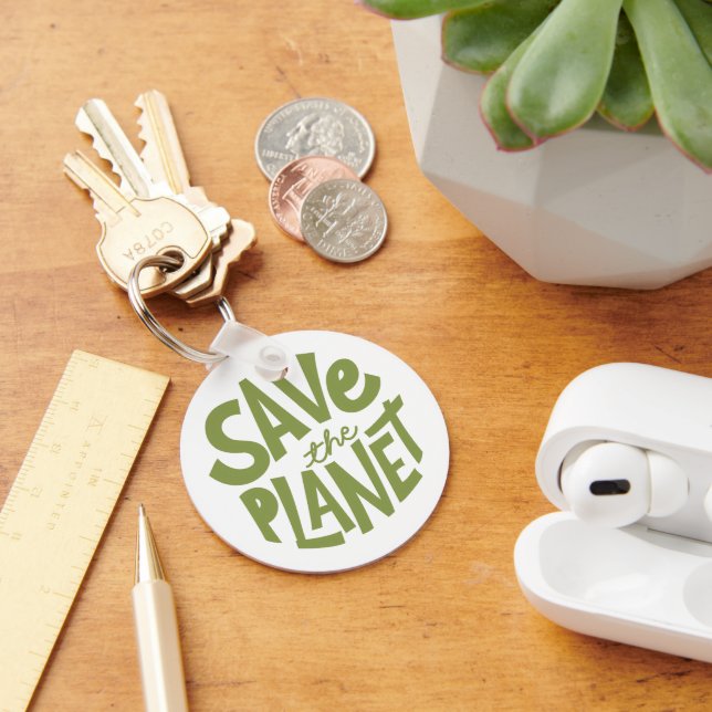 Porte-clés Conception Éco Sauvegarde de la Planète (Bureau)