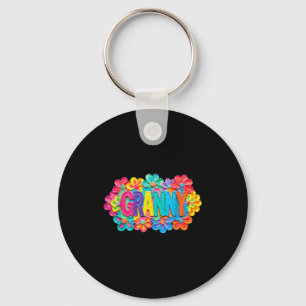Porte-clés Conception florale colorée de style argile grand-m