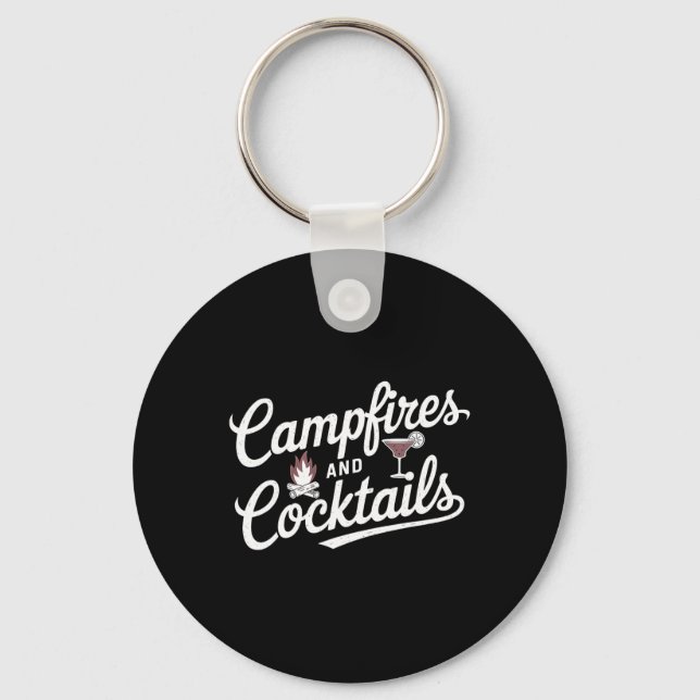 Porte-clés Conception Graphique De Camping D'été Feu De Camp  (Recto)