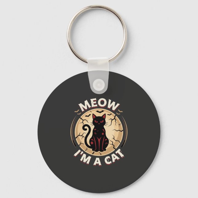 Porte-clés Conception graphique de chat Meow Halloween_1 (Recto)