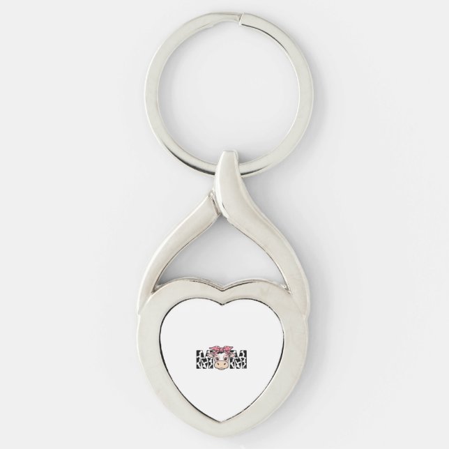 Porte-clés Conception graphique de maman vache mignonne arc_1 (Devant)