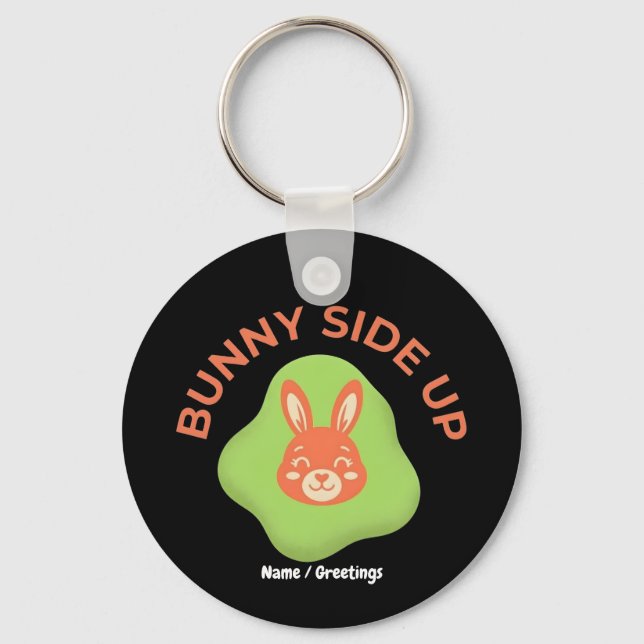 Porte-clés Conception Graphique d'Oeuf de Pâques Rétro Bunny  (Recto)