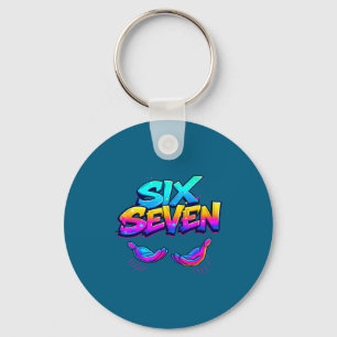 Porte-clés Conception graphique Six Sept drôle 67 6 7 Mème Ma