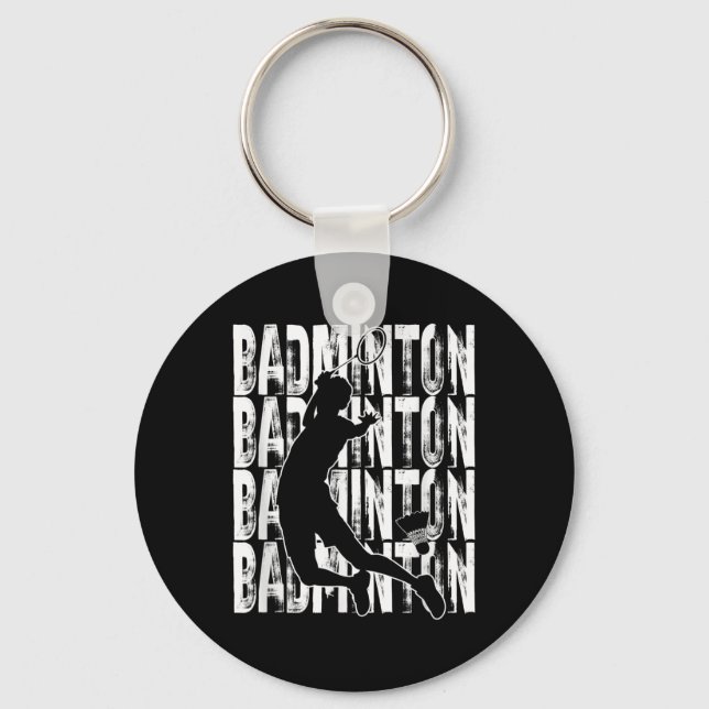 Porte-clés Conception Graphique Thème Amoureux de Badminton  (Recto)