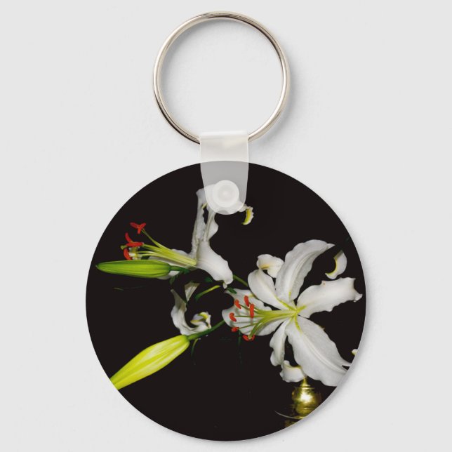 Porte-clés Conception Irlandaise - Collection Laiton et Fleur (Recto)
