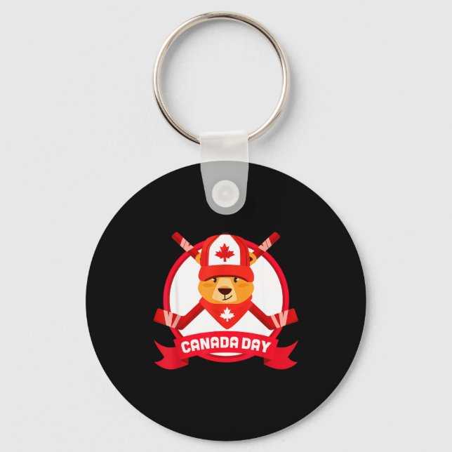 Porte-clés Conception Joyeuse Fête du Canada Drôle de Marmott (Recto)